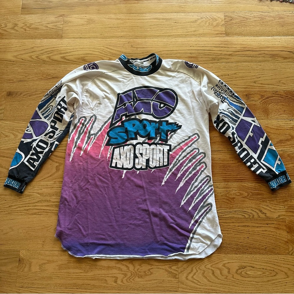 Vintage 90s AXO Power Sports DyMex Jersey  AOP Motocross Made In USA